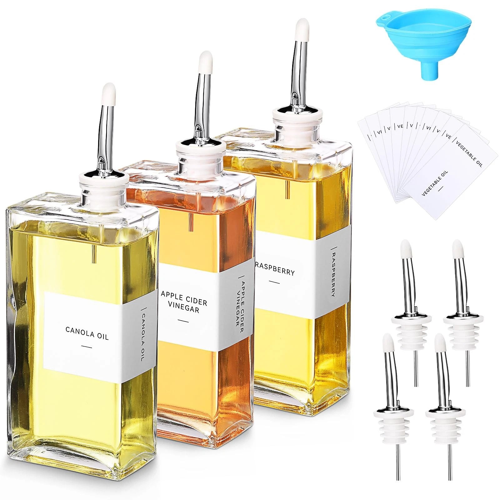 3 Sets Olive Oil Dispenser Bottles for Kitchen with Nozzles Funnel Labels Coo...
Opens in a new wind
