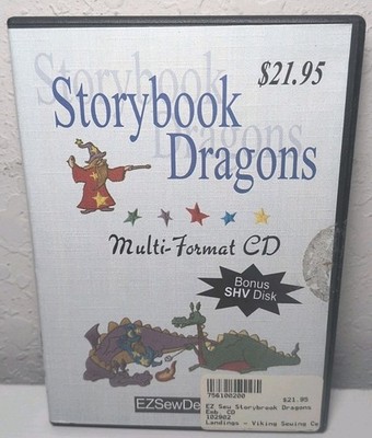 EZ Sew Designs Storybook Dragons Multi Format CD ROM #756100200 W/ Floppy R8