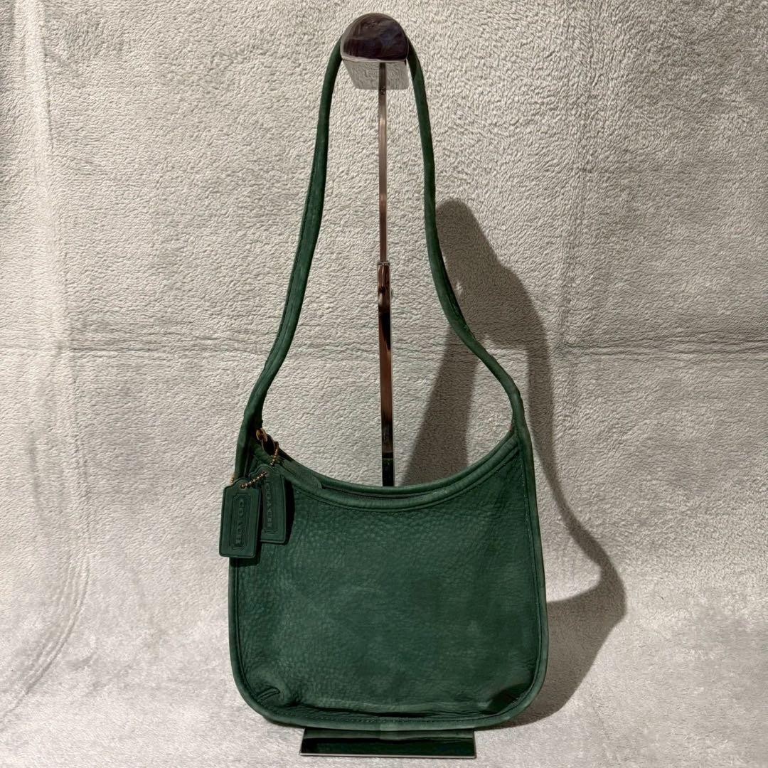 Extremely Rare Made In USA Old Coach 4396 One Shoulder Green