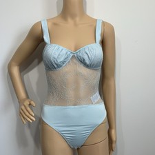 Sale  69 Danielle Bernstei Elegant Blue Lace Bodysuit Size 0