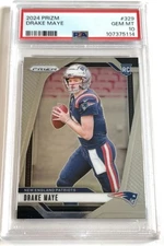 2024 Panini Prizm Football Drake Maye Base RC #329 PSA 10 New England Patriots