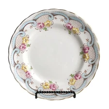 Vintage MCM Avalon Fine English Bone China Floral Dessert Plate Gold Trim C9048