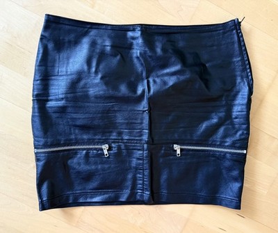 Sexy Minirock Leder schwarz v. PAGE Gr. 36 S Kunstleder Rock