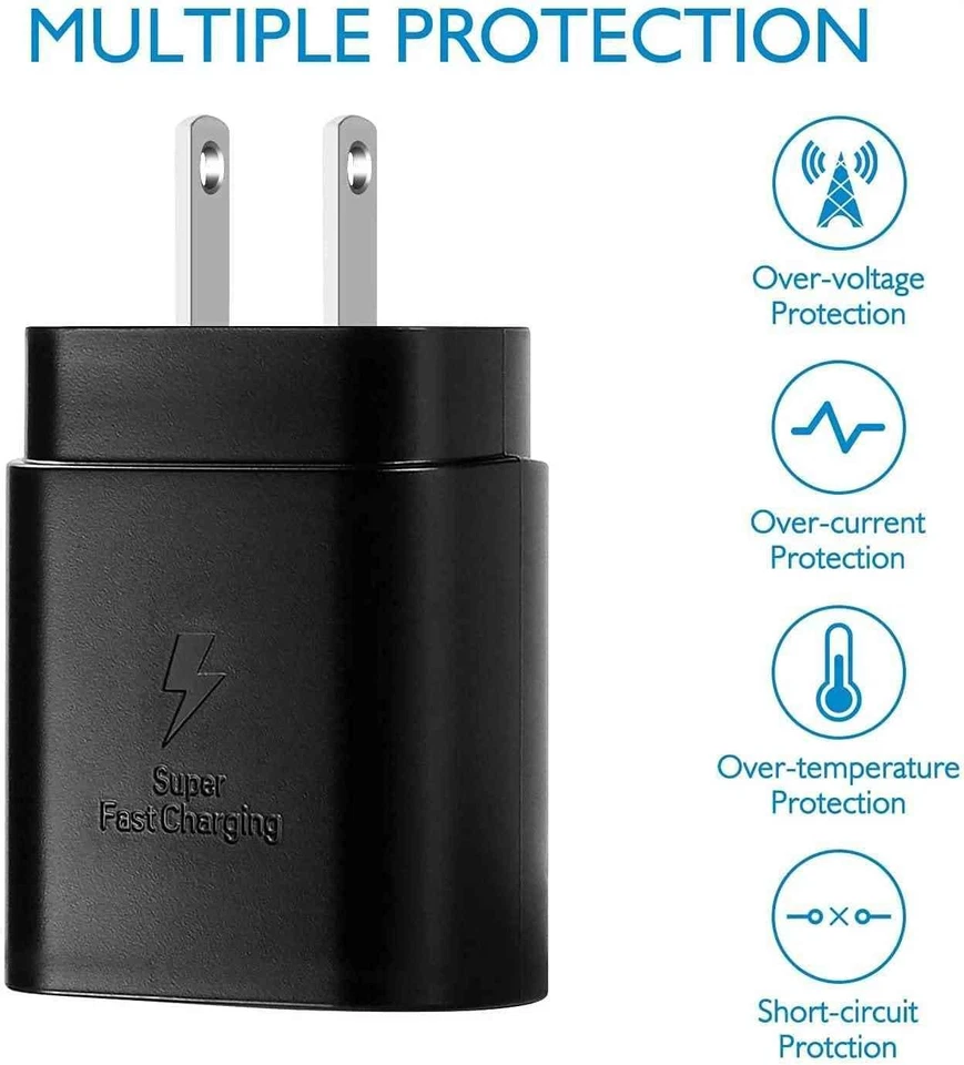 Быстрое адаптивное зарядное устройство Samsung 25 Вт для Galaxy S22 S23+ Ultra/S21/S21+/S21 Ultr... - Изображение 4 из 4