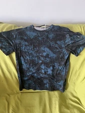 Smartwool Merino Short Sleeve Tee Men’s Large Color Marbled Blue Black New