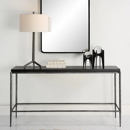 Uttermost Crescendo Black Concrete Console Table - Picture 1 of 6
