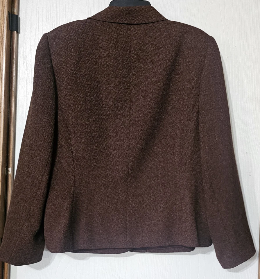 Chaqueta Blazer Le Suit Marrón Botón Único Mujer’s Talla 18W Foto 2 de 4