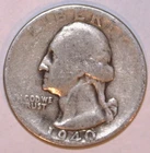 1940-S Washington Silver Quarter - Good/VG - #2200EA