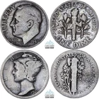 2x Silver Coins - 1920-P Mercury & 1948-P Roosevelt 90% Silver Dimes
