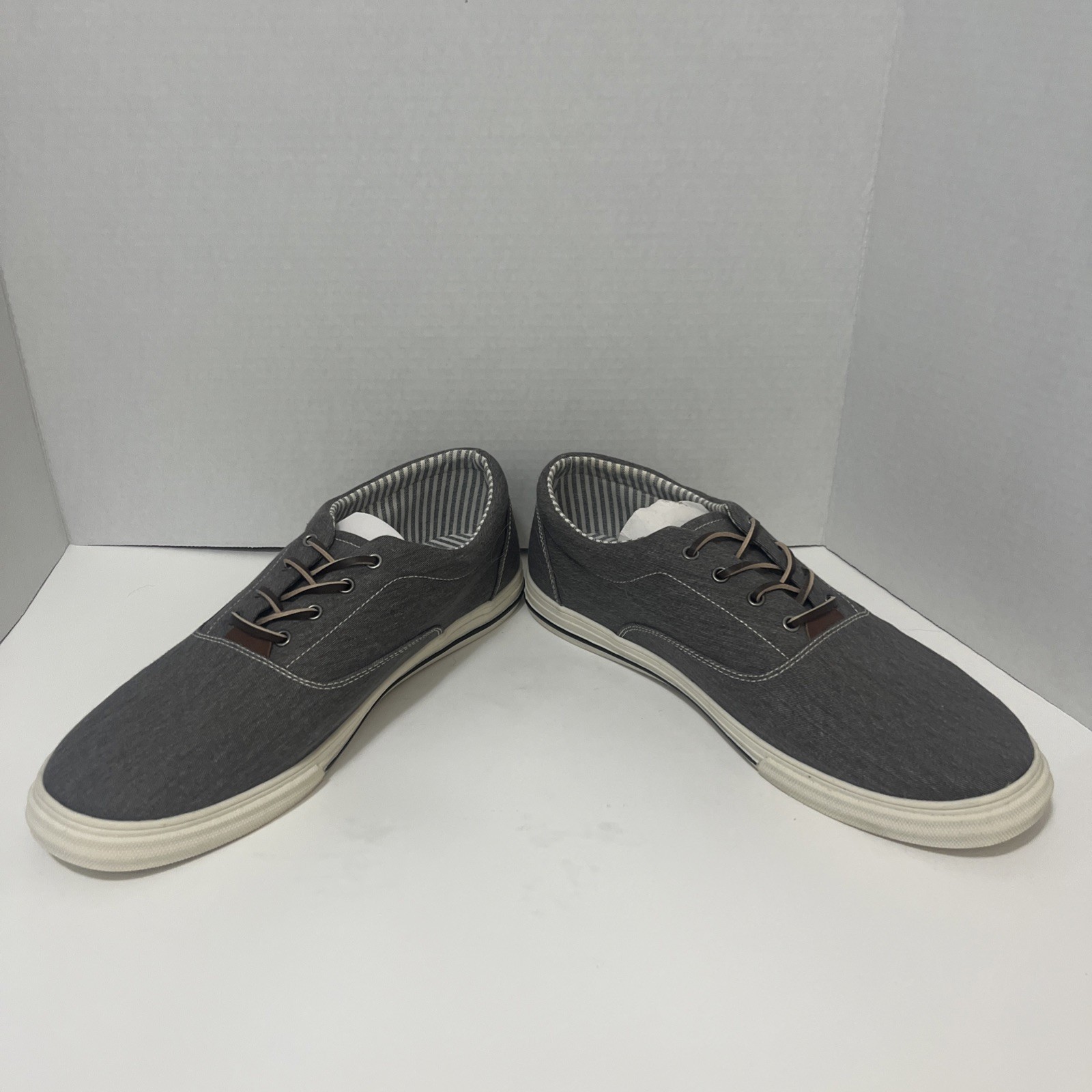 SAOLA Nuovo! Scarpe da barca Nordstrom opinione pubblica Huntington Oxford tela grigio uomo 13