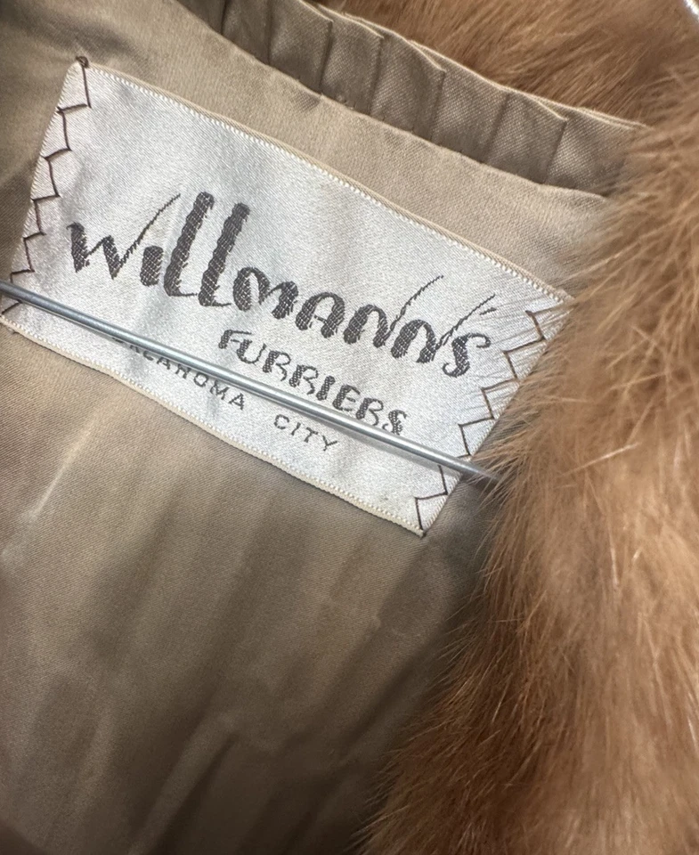 Vintage Brown Mink Fur Coat Converts To Vest Removable Sleeves Women's One Size - Image 2 of 4