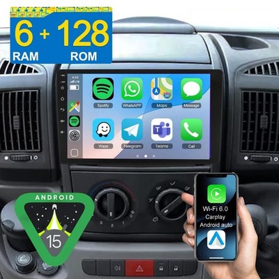 6+128GB Für Fiat Ducato Citroen Jumper 8Core Android 15 CarPlay Autoradio Navi