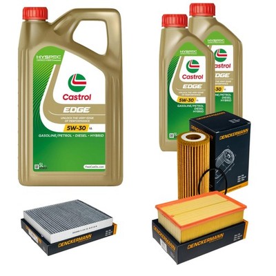 Inspektionspaket Castrol EDGE Titanium 5W-30 LL 7L für VW Polo 2.0 GTI