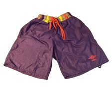 Umbro Shorts Neon Purple Colorblock Nylon Sand Soccer Size S Vintage 90s