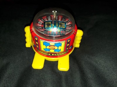 Vintage Blech Friktion Roulette Roboter neuwertig alles funktioniert um 1970/80