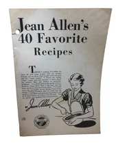 Jean Allen's 40 Favorite Recipes by Jean Allen OLD VINTAGE KROGER COOKBOOK