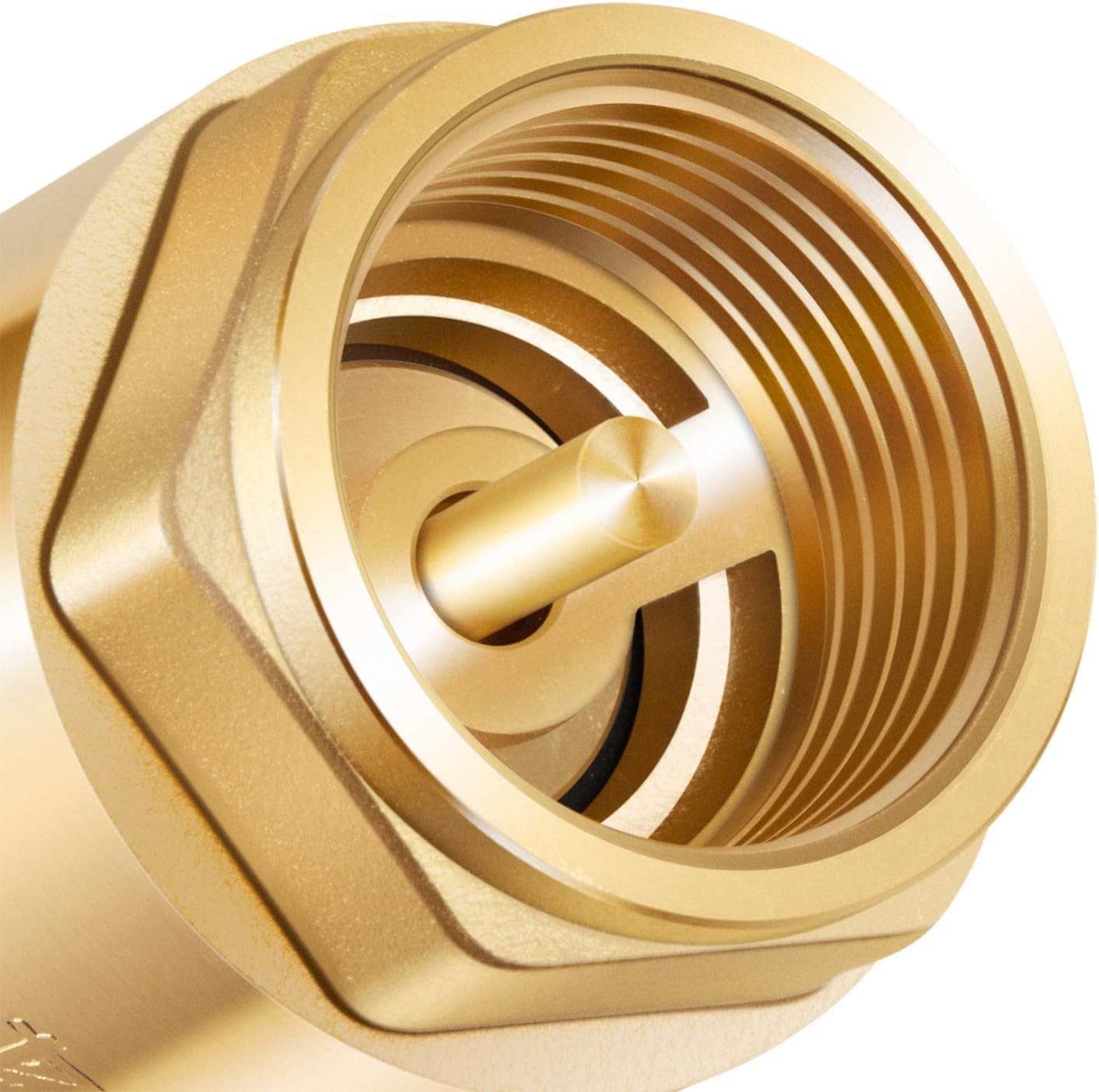 2-Pack One Way Brass In-Line Check Valve, 3/4 Inch IPS for Water Supply System