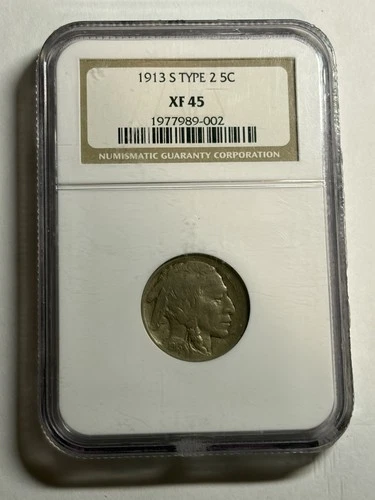 1913 S Buffalo Nickel Type 2 NGC XF45 Tough Variety
