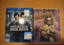 The Big Lebowski / Sherlock Holmes Blu-Ray Mystery Lot Steelbook Slipcover DVD