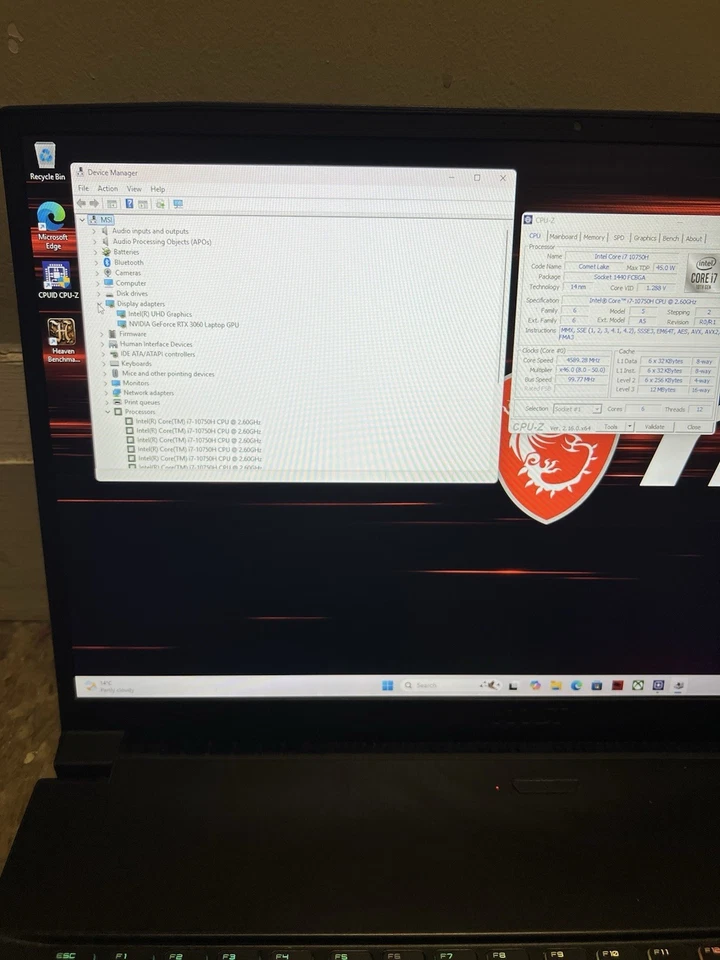 MSI GF75  Thin 10UEK 17” Gaming Laptop, i7 10G CPU, RTX 3060, 16G RAM, 512G NVMe - Image 4 of 4