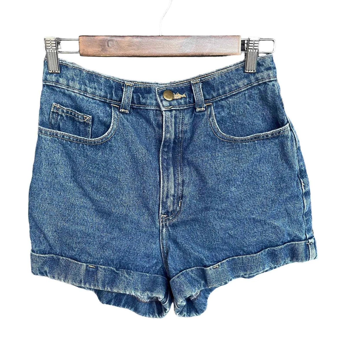 American Apparel Jean Shorts Womens Size 29 Blue High Waisted