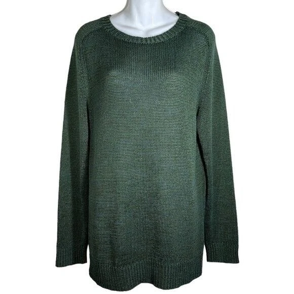 Dries Van Noten женщин итальянская пряжа льняной смеси джемпер размер M зеленый свитер Luxe - Изображение 2 из 4