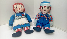 Lot-2 The Toy Works Raggedy Ann  Andy Bean-Bag Plush Dolls 8" Macmillan 1991