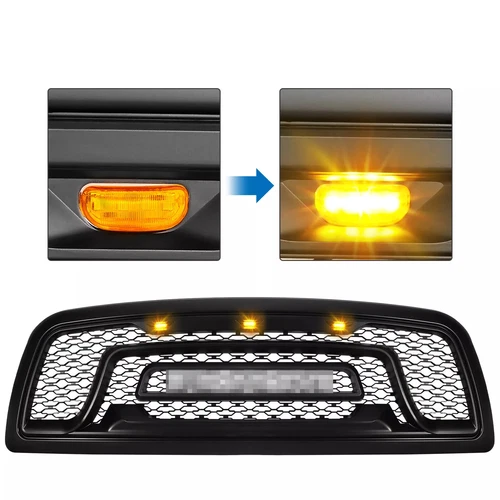 Fit Dodge Ram 1500 2500 3500 Amber Lens LED Front Grille Running Light 3x - Picture 8 of 14