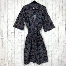 Vtg Pierre Cardin One Size Paisley Poly Flannel Belted Mid-Length Robe USA