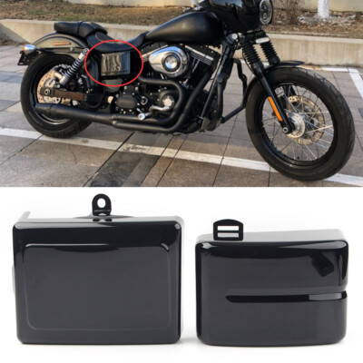 Batterie Abdeckung Seitendeckel Schwarz Für Harley Dyna Fat Street Bob