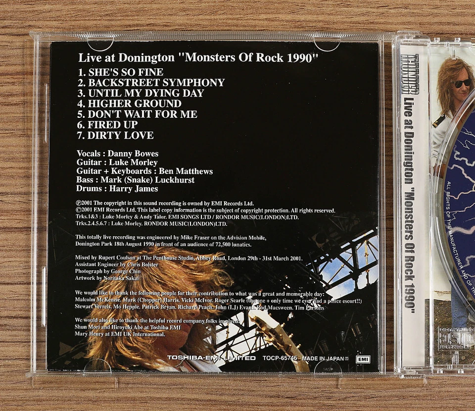 Thunder - Live At Donington (Monsters Of Rock 1990) CD (Japan 2001) TOCP-65745 Foto 4 de 4