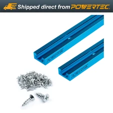 POWERTEC 71886 2 Pcs Double-Cut Profile Universal T-Track (48") Combo Set