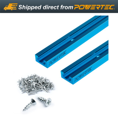 POWERTEC 71886 2 Pcs Double-Cut Profile Universal T-Track (48'') Combo Set