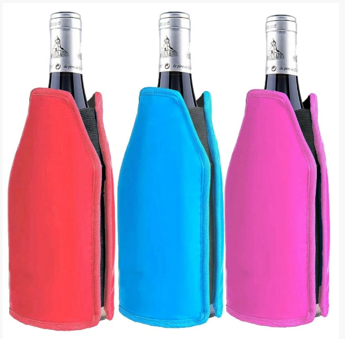 Bottle Cooler Sleeve Slip On Wine Cooling Sleeve Chiller Gel Pad