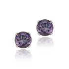 Silver Stud Earrings 6mm 1.5ct Purple Amethyst .925
