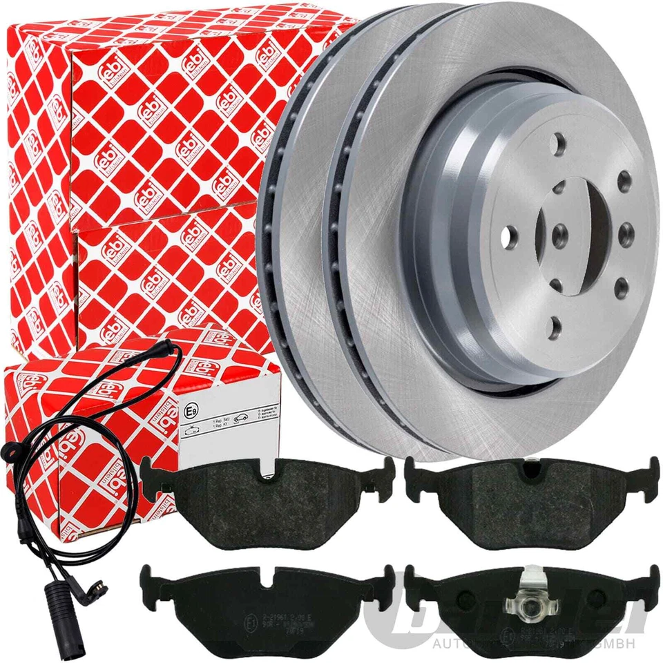 FEBI BREMSSCHEIBEN Ø298mm + BELÄGE + WK HINTEN passend für BMW 5er E39 TOURING