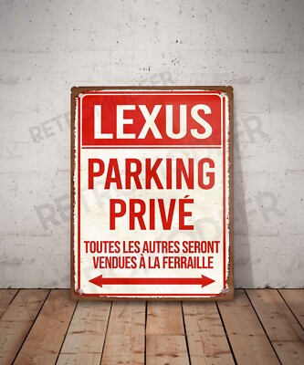 Blechschild Vintage Lexus Privatparkplatz Schild Garage Dekoration Auto
