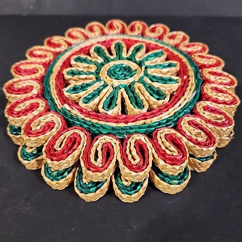 "Set fiori piumino tessuto vintage Raffia da 2 5,5" EUC - Foto 5 di 5