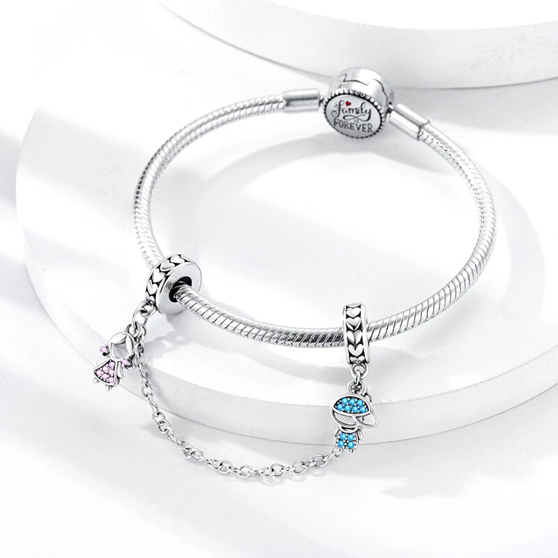 MULA Original Jungen Mädchen Sicherheitskette DIY Charm Für Armband 925 Silber - Bild 4 von 4