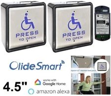 Duty Free✳OLIDE-510 WIRELESS & WIRED STAINLESS STEEL HANDICAP & EXIT DOOR BUTTON