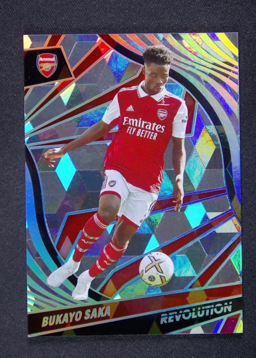 2022-23 Panini Revolution Premier Bukayo Saka Cubic Ice Prizm 3/5 Arsenal Rare