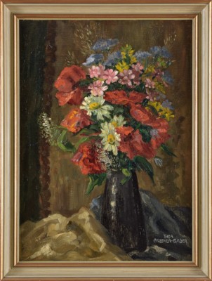Bild Ol Blumen Blumenstrauss Gemalde Signiert Thea Greiner Bader Ebay