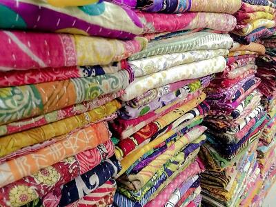 5 PC Wholesale Lot Kantha Quilt Indian Vintage Reversible Twin Handmade Blanket.