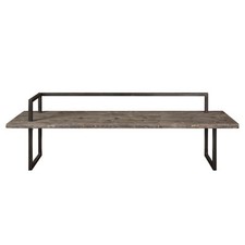 Elegant Reclaimed Solid Wood Bench Minimalist Open Metal Frame Black 80 in Long