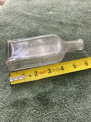Vintage Embossed Medicine Bottle, The J.R. Watkins Co. Cursive Font