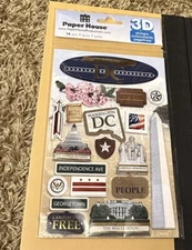 Paper House Dimensional WASHINGTON DC Stickers 19 Pieces Travel Government