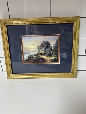 THOMAS KINKADE Print LOVE IS PATIENT A NEW DAY DAWNING Matted & Framed 1998