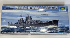 1/700 USS Baltimore Heavy Cruiser CA-68 1943 Trumpeter w/Artwok wood deck