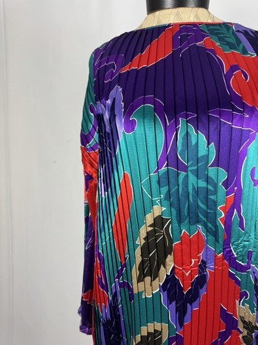 Mary McFadden Collection Vintage Fortuny Pleats Size L Purple Maxi Evening Dress - Picture 3 of 4