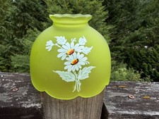 Westmoreland lampe fée vintage lumière vert satiné marguerites peintes à la main TOP SEULEMENT